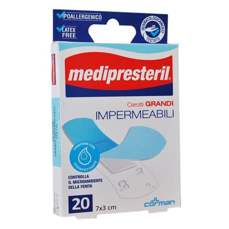 Medipresteril - Cerotti Impermeabili Grandi, 7x3cm, 20 Pezzi