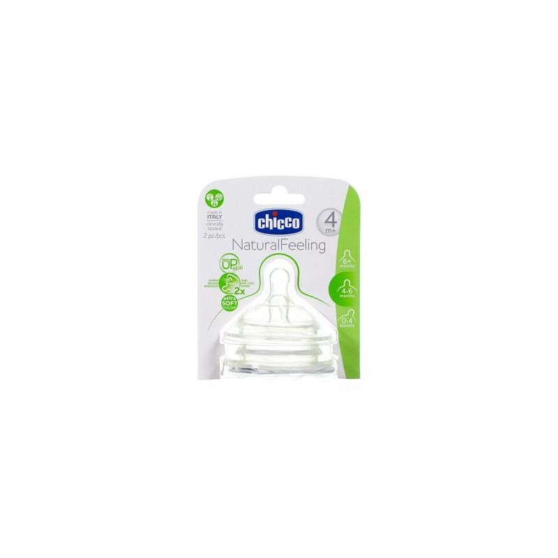 Chicco Natural Feeling Tettarella 4m+ con Flusso Regolabile - Pacco da 2 Pezzi