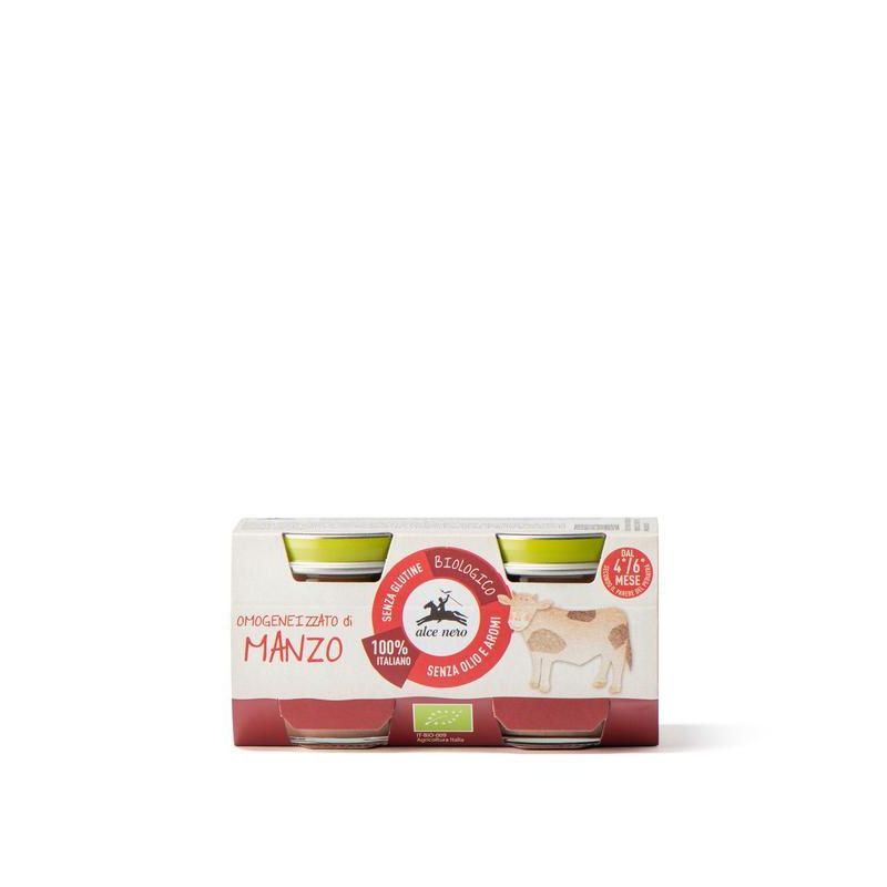 Omogeneizzato Biologico al Manzo per Bambini da 4-6 Mesi, 2x80g