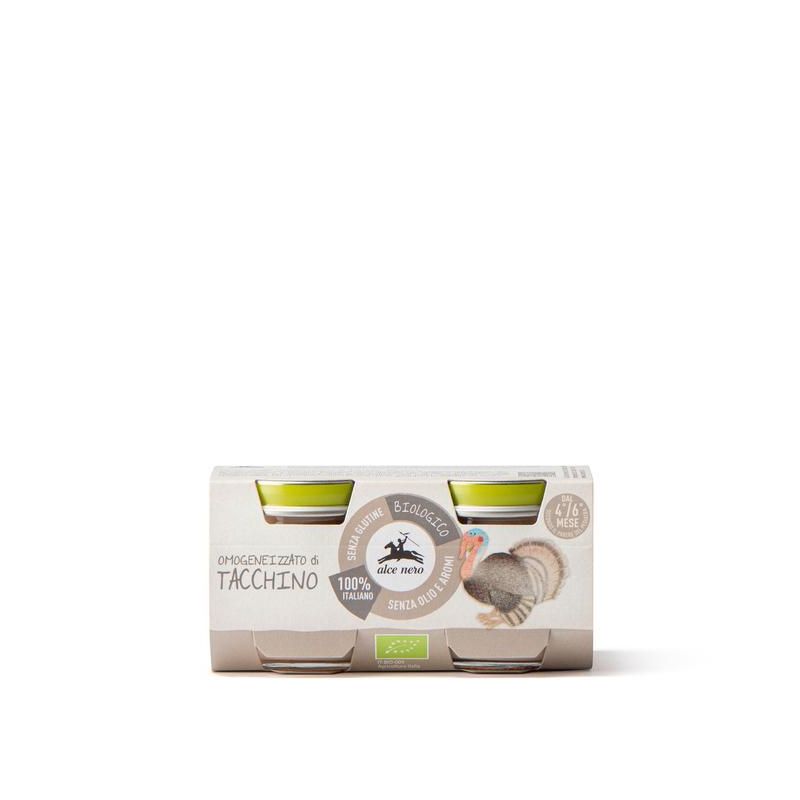 Omogeneizzato Biologico al Tacchino per Bambini 4-6 Mesi - 2x80g
