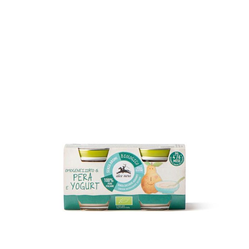 Omogeneizzato Biologico di Pera e Yogurt per Bambini 4-6 Mesi - 2x80g