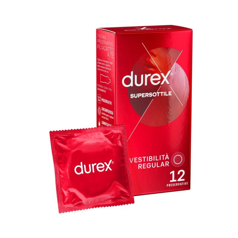 Durex Profilattici Supersottili, Confezione da 12 Pezzi