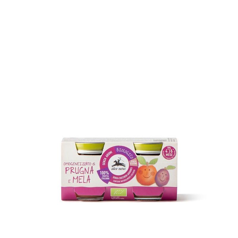 Alce Nero Baby Omogeneizzato di Prugna e Mela - Pacco doppio da 80g