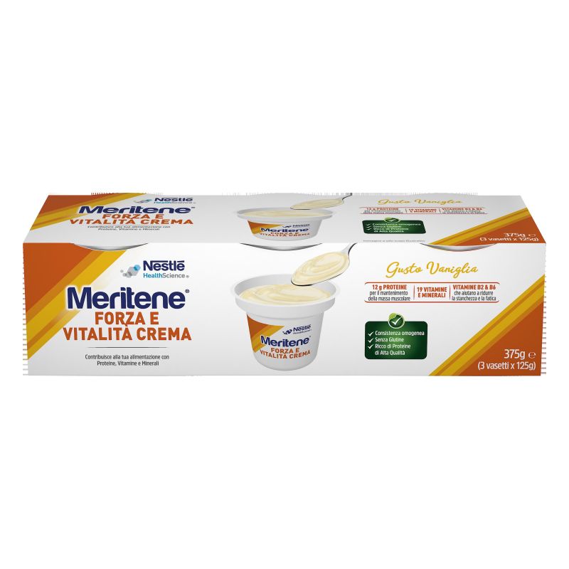 Meritene Crema di Vaniglia - Confezione da 3x125g