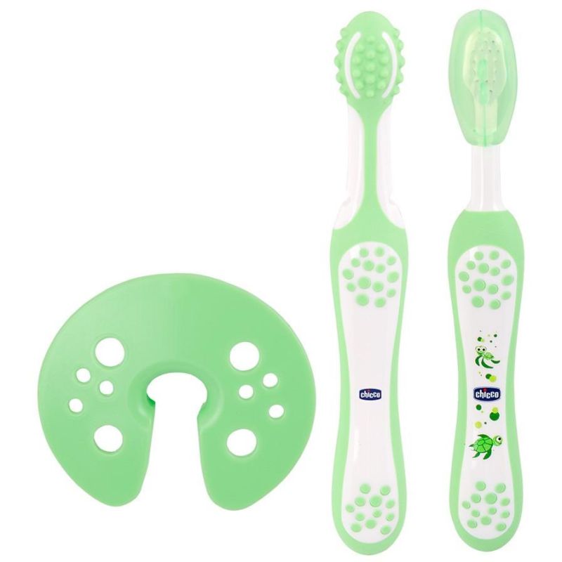 Chicco Evolutive Oral Care Set: Spazzolino Massaggiante e Spazzolino per Denti da Latte