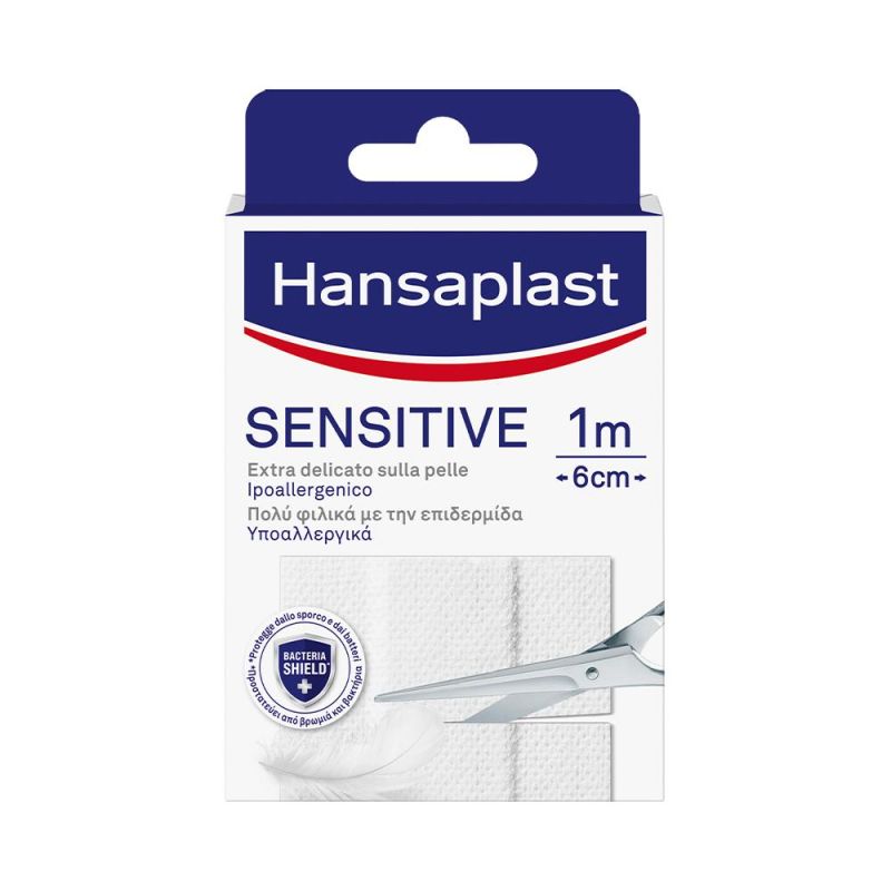 Hansaplast Strisce Pretagliate Sensitive 1x6cm - Pacco da 10 Pezzi