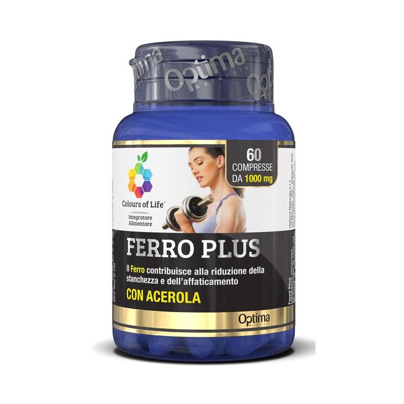 Colours Of Life Ferro Plus - Integratore Alimentare 1000mg, 60 Compresse