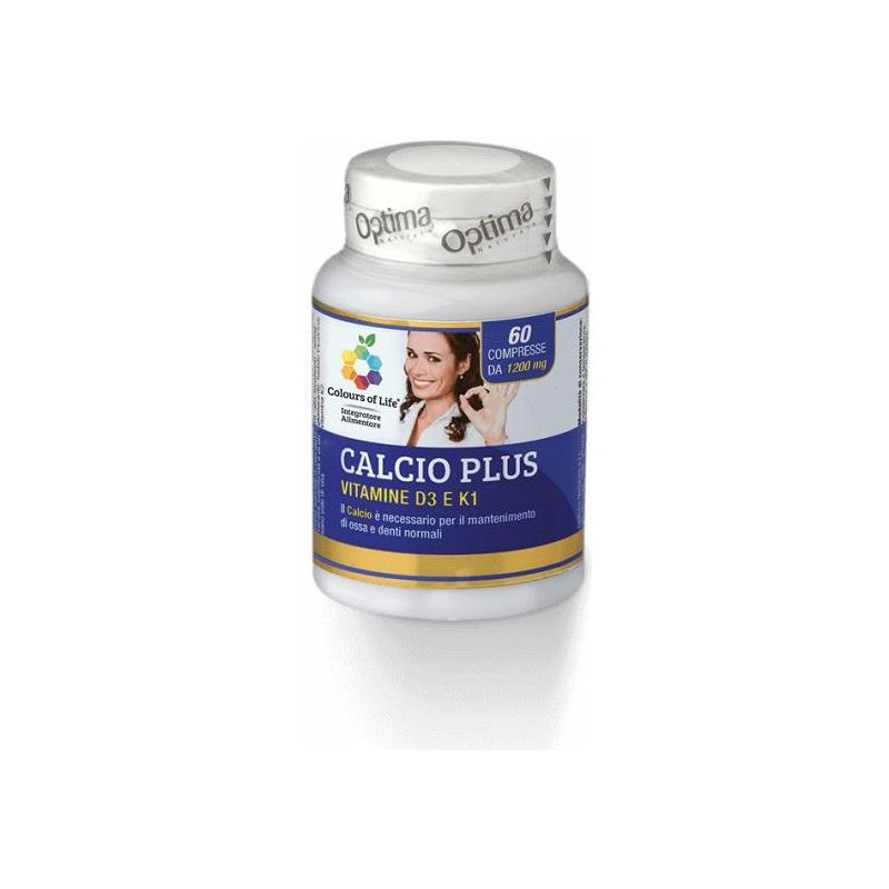 Colours Of Life Calcio Plus - Integratore di Calcio 1200mg, 60 Compresse