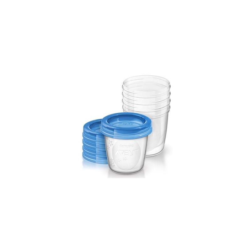 Avent Via Vasetti da 180ml con Coperchio, Set di 5 Pezzi