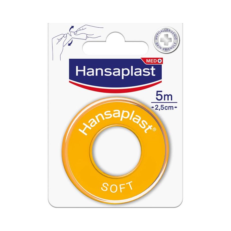 Hansaplast Soft Cerotto Medicato, 2,5 x 500 cm