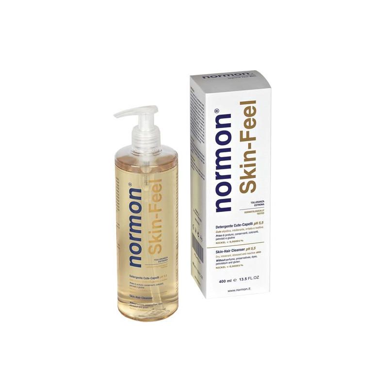 Normon Skin-Feel Shampoo e Detergente per la Pelle con pH 5.5 - 400 ml