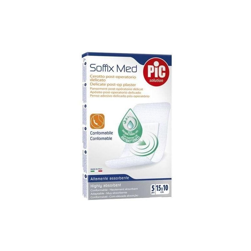 Pic Soffix Med Cerotto Antibatterico Grande 10x15cm - Confezione da 5 Pezzi