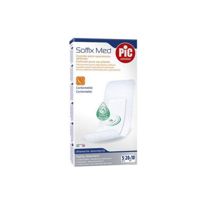 Pic Soffix Med - Cerotti Antibatterici 10x20cm - Pacco da 5 Pezzi