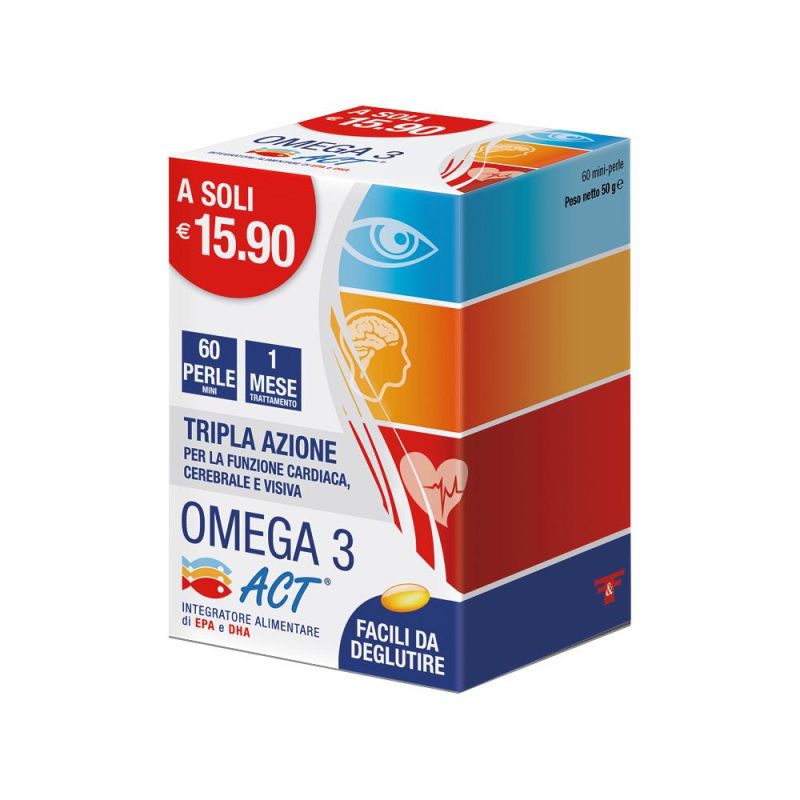 Omega 3 Act Supplemento Nutrizionale, 60 Perle da 540mg