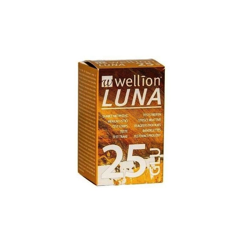 Wellion Luna - Strisce per Misurazione della Glicemia, 25 Pezzi