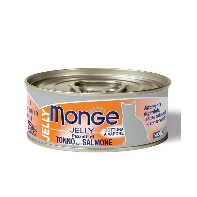 Monge Jelly Tonno Bonito con Salmone - Cibo Umido per Gatti 80g