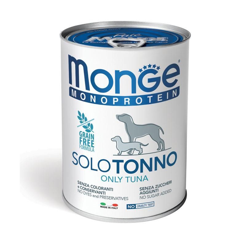 Monge Monoprotein Solo Tonno - Alimento Umido per Cani Adulti, 400g