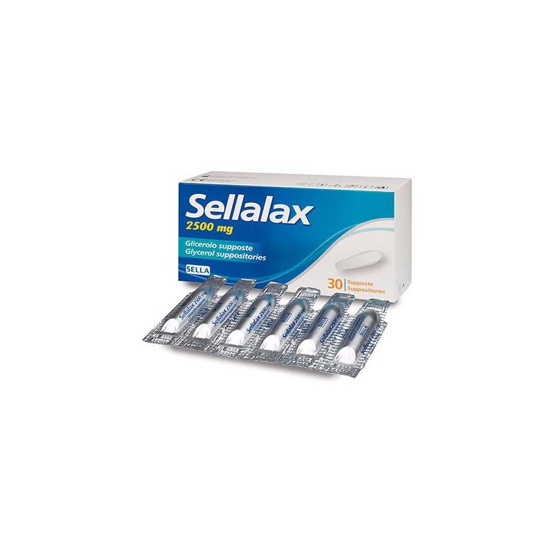 SellaLax Supposte di Glicerina 2500mg - Confezione da 30 Pezzi