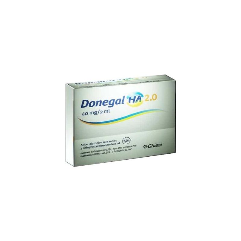 Donegal Siringa Intrarticolare 2.0 con Acido Ialuronico 40mg, Confezione da 3x2ml