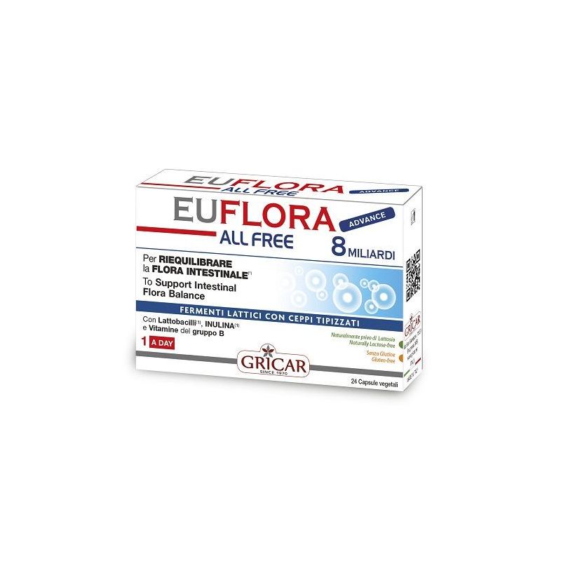 Euflora Advance All-Free Capsule Probiotiche Vegan, 24 Pezzi