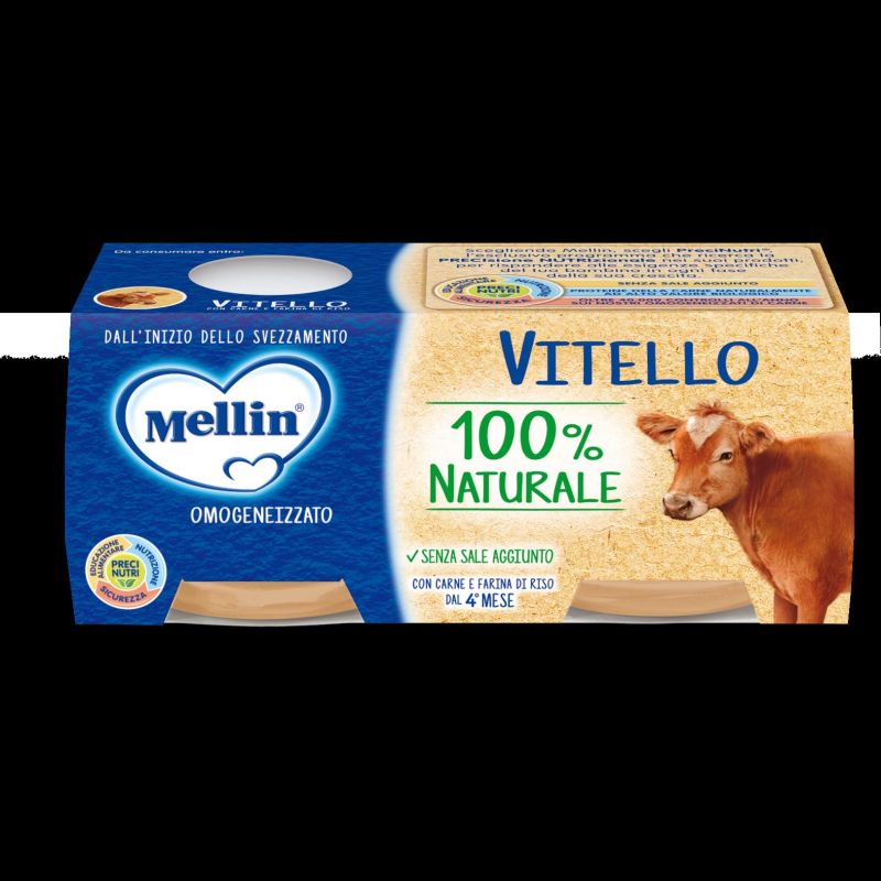 Mellin Omogeneizzato di Vitello per Bambini da 4 Mesi+ - 2x80g