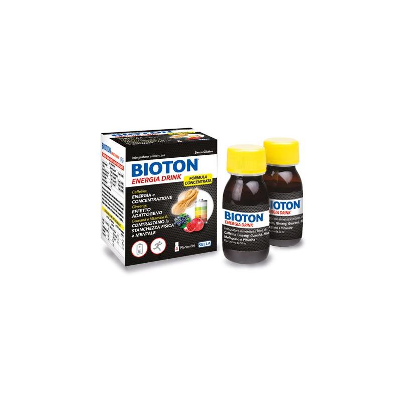 Bioton Power Energy Drink, Pacco da 4 Bottigliette da 50ml
