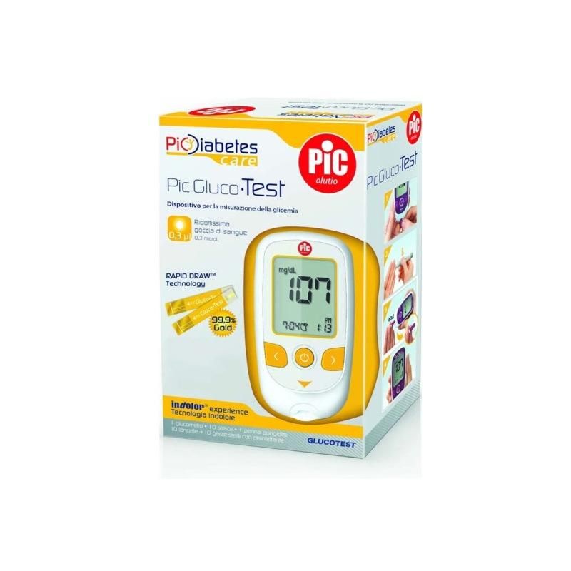 Kit per Controllo Glicemia Pic Glucotest con Glucometro