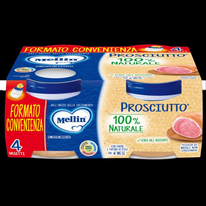 Omogeneizzato al Prosciutto Mellin 4 x 80g
