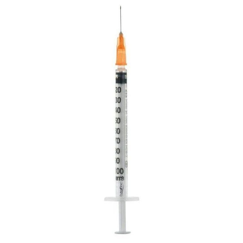 Siringa Ultrafine per Insulina 1ml, 100 UI con Ago Removibile 26 Gauge