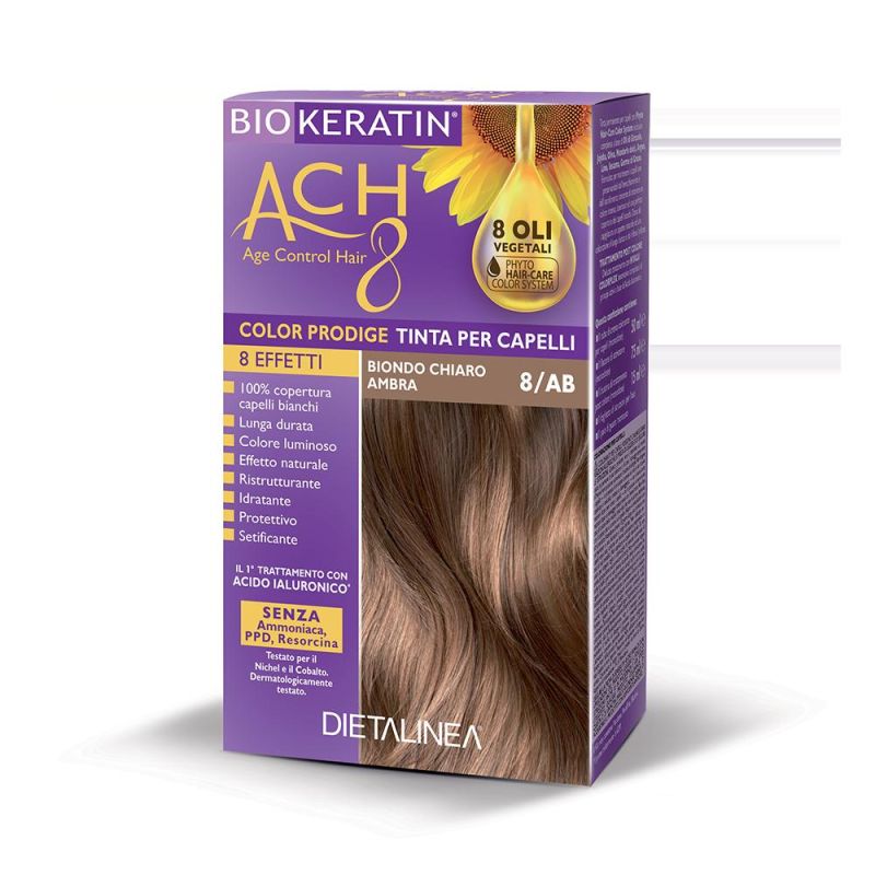 Biokeratin Ach8 Tinta per Capelli Biondo Chiaro Ambra - 8/AB