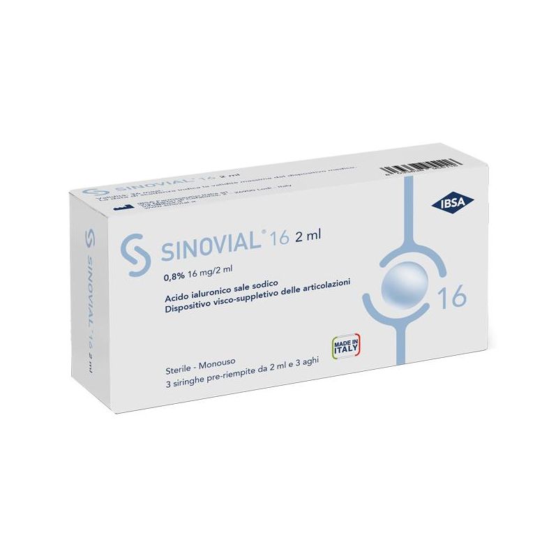 Sinovial Intra-Articolare Siringa con Acido Ialuronico 0.8% - 2ml, Pacco da 3