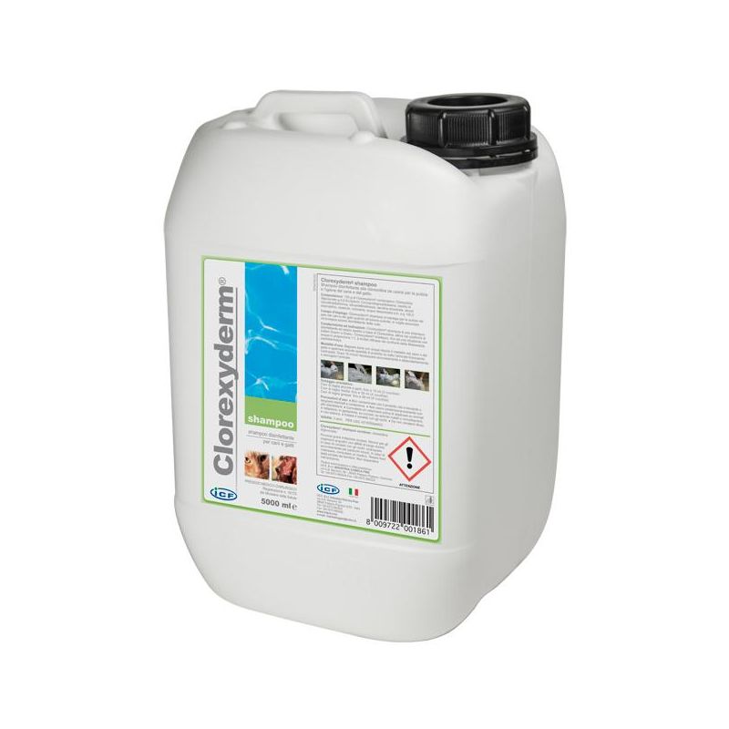Clorexyderm I.C.F. - Shampoo Disinfettante 5 Litri per Cani e Gatti