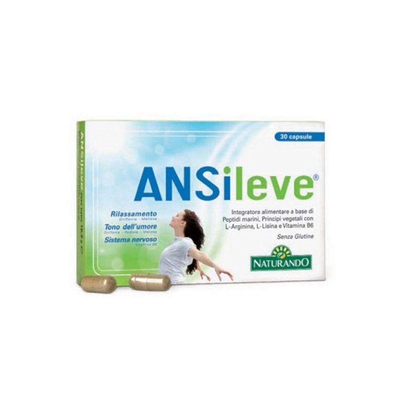 Ansileve - Integratore Naturale per Ansia e Stress, 30 Capsule