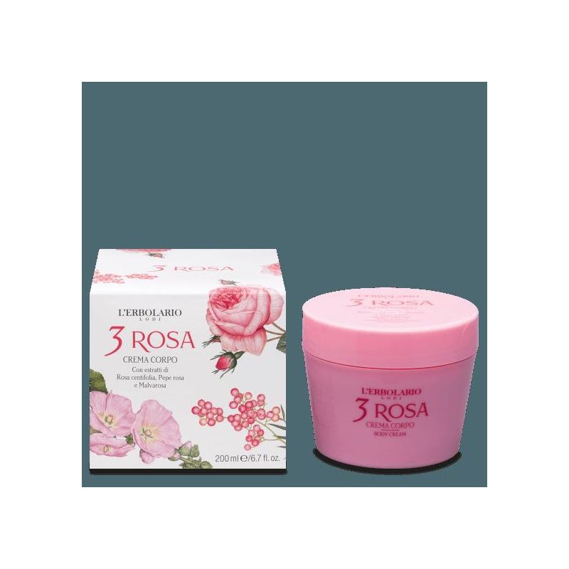L'Erbolario Crema Corpo Nutriente 3 Rosa - 200ml