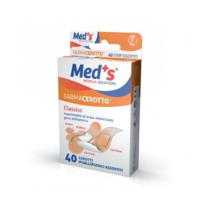 Meds Farmacerotto - Set di 40 Cerotti Assortiti in Poliuretano Ipoallergenico