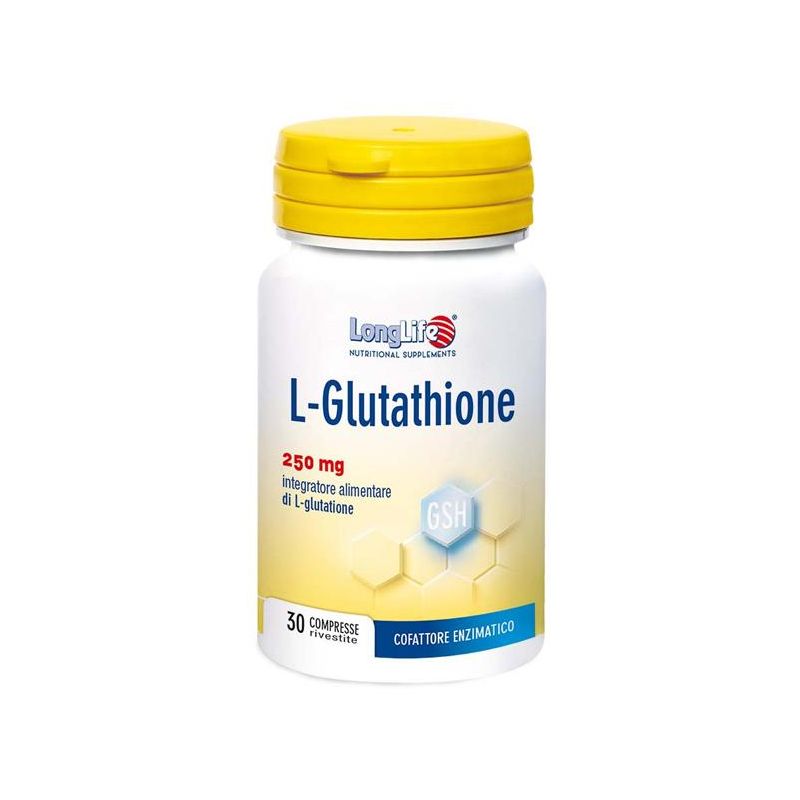 Longlife L-Glutathione Integratore Antiossidante, 30 Compresse