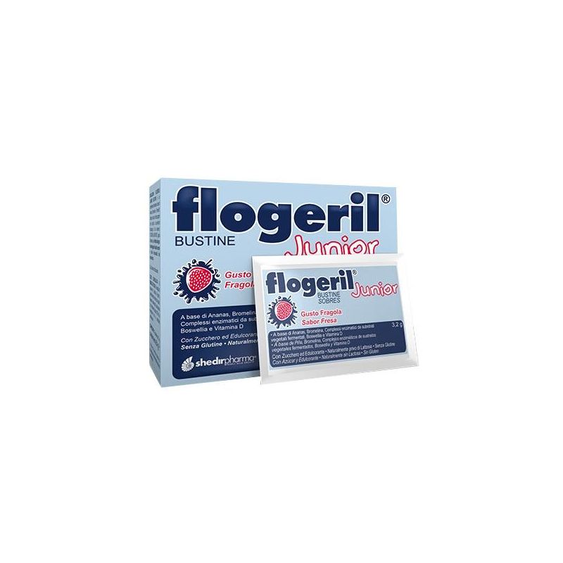 Flogeril Junior Fragola - Integratore per Bambini, 20 Bustine
