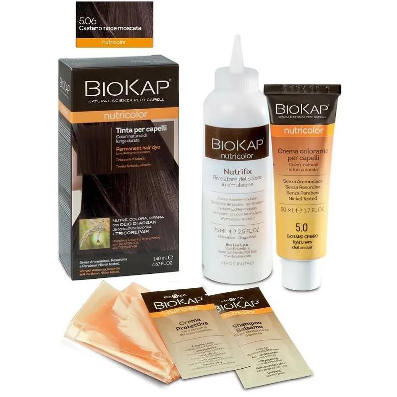 Biokap Nutricolor 5,06 Tinta Capelli Nutriente in Castano Noce Moscata