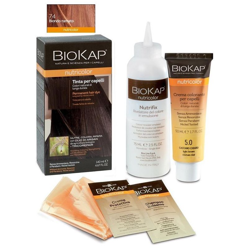 Biokap Nutricolor 7.4 Biondo Ramato - Tinta Nutriente per Capelli