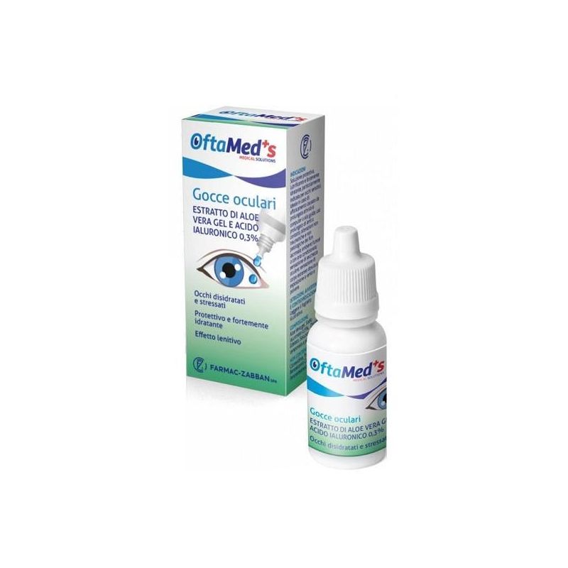 Gocce Oculari Oftamed con Aloe Vera e Acido Ialuronico 0.3%, 10ml