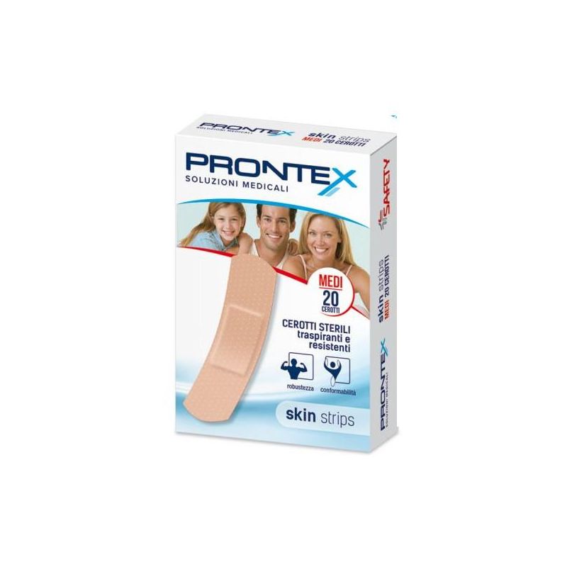 Cerotti Prontex Skin Strips, Formato Medio, Confezione da 20 Pezzi