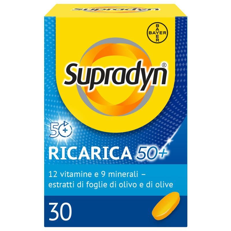 Supradyn Ricarica 50+: Integratore Vitamico Gusto Arancia - 30 Compresse