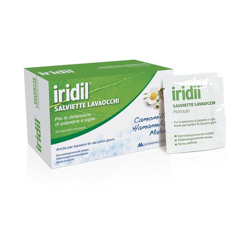 Iridil Salviette Detergenti per Occhi - Confezione da 28 Pezzi