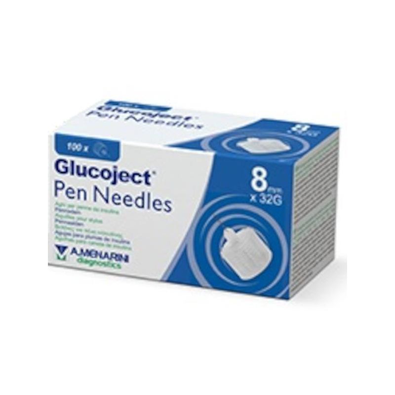 Glucoject Ago da 8mm, Gauge 32 per Penna Insulina - Confezione da 100 Pezzi
