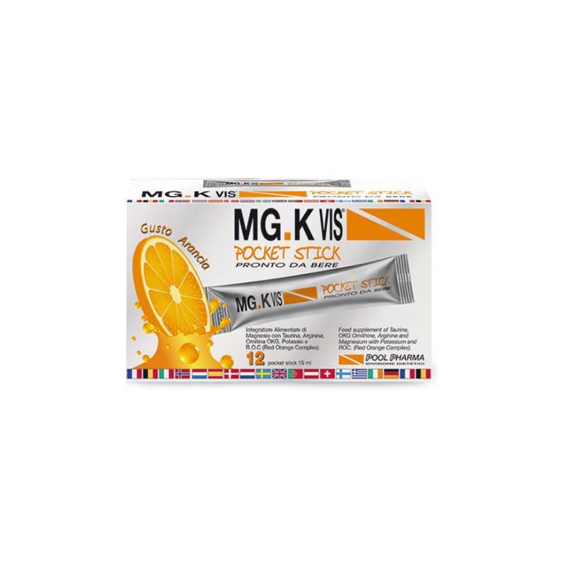 MG K Vis Pocket Stick - Integratore Energetico all'Arancia, 12 Buste