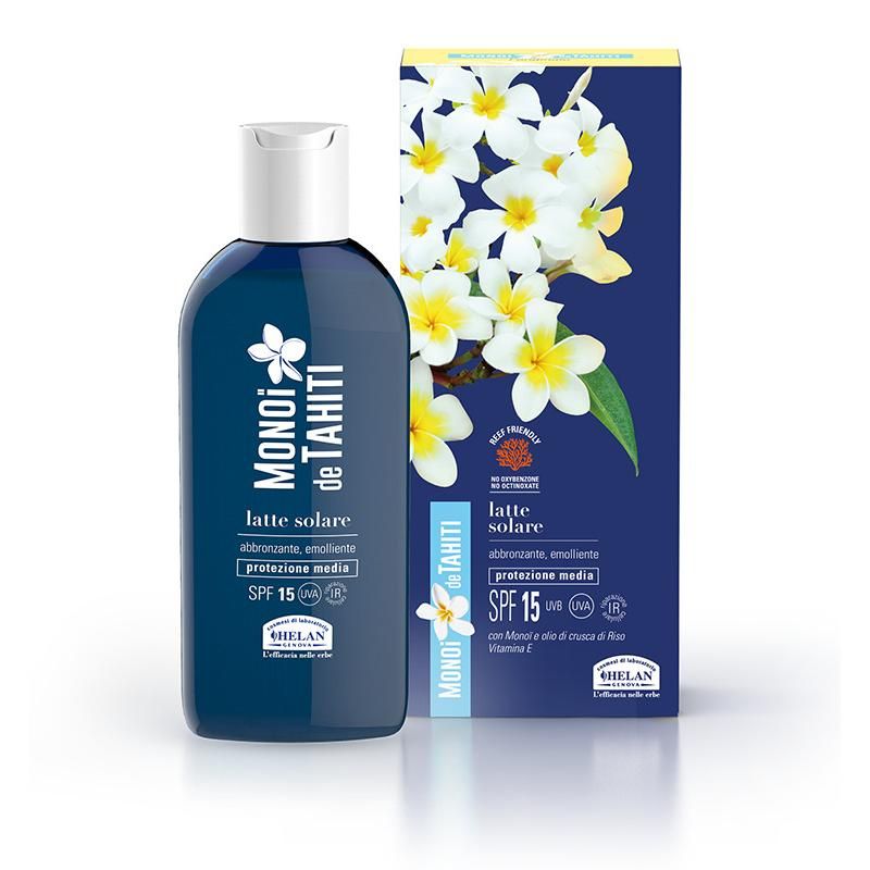 Latte Solare Helan Monoi De Tahiti - Protezione SPF 15, 200ml