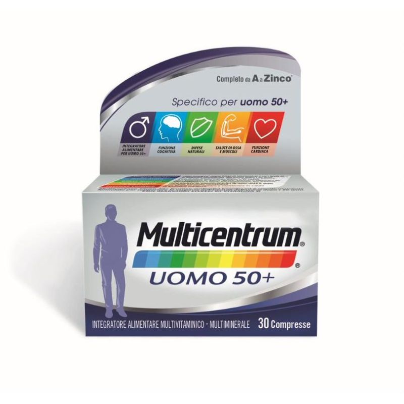 Multicentrum Uomo 50+ Multivitaminico, 30 Compresse