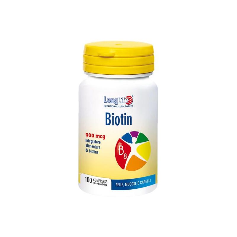 Compresse di Biotina Longlife 900mcg - Confezione da 100 Pezzi