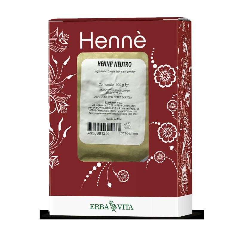 Erba Vita Henne 100g - Colorante Naturale per Capelli Nero