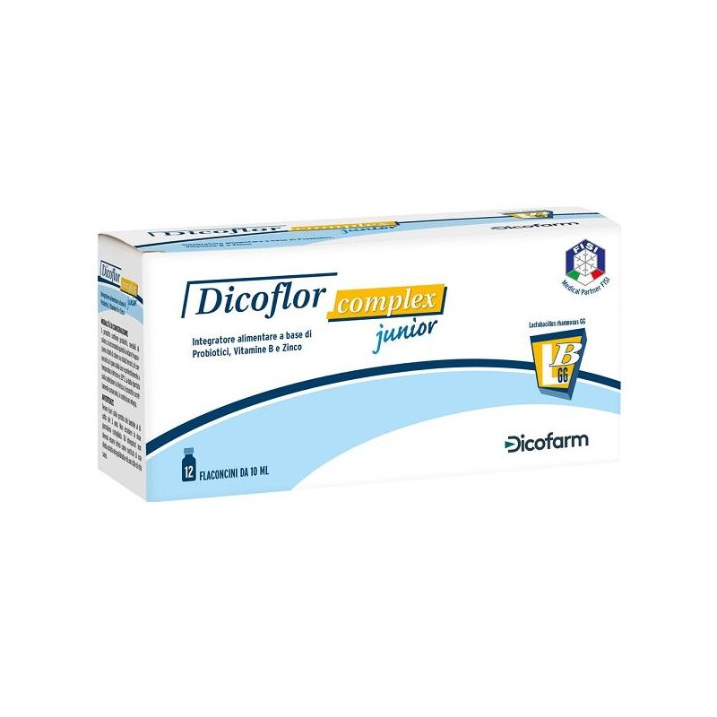Dicoflor Complex Junior - Flaconcini Integratori per Bambini, Confezione da 12